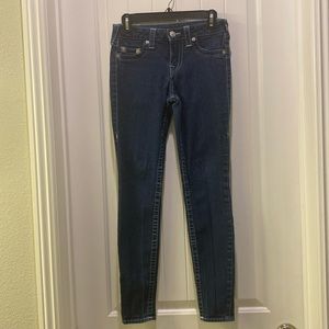 True Religion blue Jean leggings. Size 28